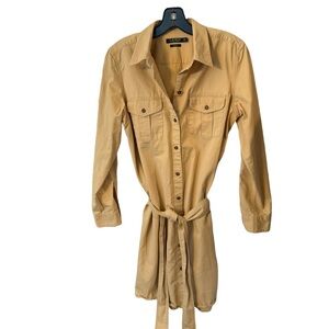 Lauren Ralph Lauren Women's Shirt Dress Denim  Khaki Button Down Size M